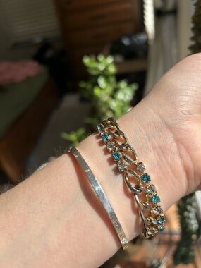 Cuban Tennis Bracelet - Rhinestoned costume double strand